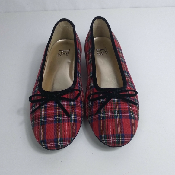 The TOG Shop Shoe black red and green plaid flat shoes  size 9 M - Picture 2 of 8